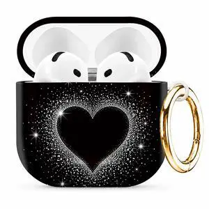 Compatible with AirPod 4th Generation (2024), Cute Protective Cover with Keychain, TPU Anti-Drop Earbuds Case for Women and Men(Heart Sparkle) Compatible with AirPod 4th Generation (2024), Cute Protective Cover with Keychain, TPU Anti-Drop Earbuds Case for Women and Men(Heart Sparkle)