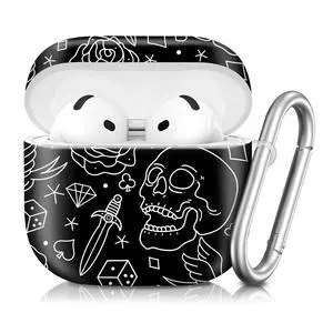 Compatible with AirPod 4th Generation 2024 Case, Shockproof Anti-Drop Protective Cover, Cute Case for Women Men with Keychain(Skull Head Rose) Compatible with AirPod 4th Generation 2024 Case, Shockproof Anti-Drop Protective Cover, Cute Case for Women Men with Keychain(Skull Head Rose)