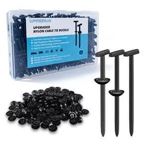 200PCS Upgrade Dual-Lock Cable Tie Buckle with Storage Box, Heavy Duty Nylon Universal Self-Locking Zip Tie Rivets, 2-Sided Locking Slot DIY & Multi-Purpose Fasteners for Automotive Repair, Workshop 200PCS Upgrade Dual-Lock Cable Tie Buckle with Storage Box, Heavy Duty Nylon Universal Self-Locking Zip Tie Rivets, 2-Sided Locking Slot DIY & Multi-Purpose Fasteners for Automotive Repair, Workshop