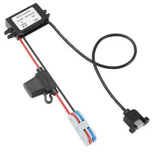 8-32V to 5V 3A 15W USB Port DC-DC Buck Converter with Fuse | Waterproof Voltage Converter For Automotive, LED Lights, Construction Sites, Tool 8-32V to 5V 3A 15W USB Port DC-DC Buck Converter with Fuse | Waterproof Voltage Converter For Automotive, LED Lights, Construction Sites, Tool