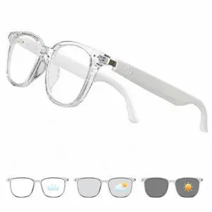 Bluetooth Glasses with AI Translation, Smart Glasses Open-Ear Audio | Bluetooth 5.3, AI Translation 169 Languages, Touch Control, Hands-Free Calls & Music, Built-in Mic & Speakers, Clear Frame Bluetooth Glasses with AI Translation, Smart Glasses Open-Ear Audio | Bluetooth 5.3, AI Translation 169 Languages, Touch Control, Hands-Free Calls & Music, Built-in Mic & Speakers, Clear Frame