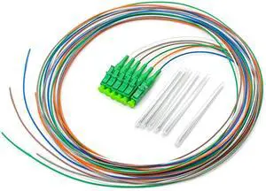 1.5 Meter 6 Strand Single Mode LC APC Fiber Pigtail, 9/125um, OS1/OS2 Compatible, Includes 6 Fiber Optic Fusion Splice Protective Shrink Sleeves 1.5 Meter 6 Strand Single Mode LC APC Fiber Pigtail, 9/125um, OS1/OS2 Compatible, Includes 6 Fiber Optic Fusion Splice Protective Shrink Sleeves