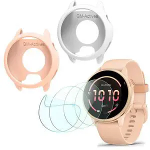 Compatible for Garmin vivoactive 6 Screen Protector, HD TPU Screen Protective Film Not Tempered Glass and Case Silicone Soft Frame Cover (Pack of 4+2) Compatible for Garmin vivoactive 6 Screen Protector, HD TPU Screen Protective Film Not Tempered Glass and Case Silicone Soft Frame Cover (Pack of 4+2)