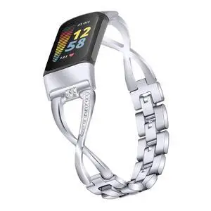 Fit for Fitbit Charge 6 Bands for Women Men, Dressy Metal Bling Replacement Band Straps Wristbands Bracelet for Fitbit Charge 6 Fitness Tracker Fit for Fitbit Charge 6 Bands for Women Men, Dressy Metal Bling Replacement Band Straps Wristbands Bracelet for Fitbit Charge 6 Fitness Tracker