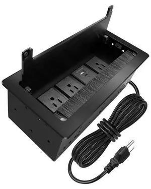 Conference Table Power Hub with Type-C Fast Charging, 3 AC Outlets | Hidden Desktop Power Hub with 20W Type-C Charging, 3 AC Outlets & 9.8FT Cord for Office Conference Tables Conference Table Power Hub with Type-C Fast Charging, 3 AC Outlets | Hidden Desktop Power Hub with 20W Type-C Charging, 3 AC Outlets & 9.8FT Cord for Office Conference Tables