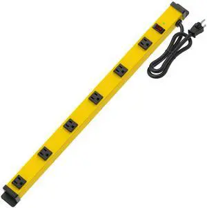 Metal Power Strip, 6 Widely Space Outlets, Wall Mountable Power Strip Surge Protector, 6 FT Extension Cord,15A/1875W, ETL Listed Metal Power Strip, 6 Widely Space Outlets, Wall Mountable Power Strip Surge Protector, 6 FT Extension Cord,15A/1875W, ETL Listed