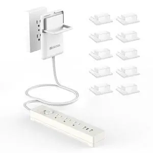 6ft Ultra Flat Plug Extension Cord Power Strip with Outlet Concealer - 3 AC Outlets & 3 USB Ports, 1650W Slim Desk & Wall Extender for Tight Spaces, Hide Messy Cords, White 6ft Ultra Flat Plug Extension Cord Power Strip with Outlet Concealer - 3 AC Outlets & 3 USB Ports, 1650W Slim Desk & Wall Extender for Tight Spaces, Hide Messy Cords, White