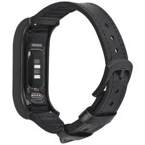 Leather & Silicone Mixed Strap Compatible with vivosmart 5 Replacement Watch band with New Transparent Case M/L Leather & Silicone Mixed Strap Compatible with vivosmart 5 Replacement Watch band with New Transparent Case M/L