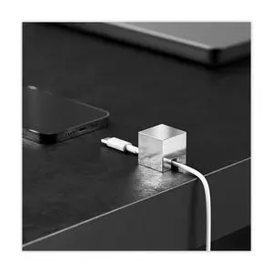 Metal Cord Holder, Weighted Cable Organizer or Management, Heavy Wire Keeper for Nightstand, Desk, Bedside Table - Cube Cords Strap for Lightning, USB-C Phone Charger Cables (Silver - 1 PCS) Metal Cord Holder, Weighted Cable Organizer or Management, Heavy Wire Keeper for Nightstand, Desk, Bedside Table - Cube Cords Strap for Lightning, USB-C Phone Charger Cables (Silver - 1 PCS)