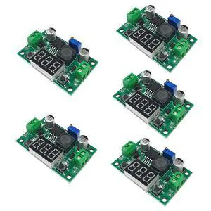 5 PCS LM2596 DC-DC Step Down Buck Power Convert Module, 4.0-40V Input to 1.25-37V Output Adjustable Voltage Regulator, Buck Converter with LED Voltmeter Display 5 PCS LM2596 DC-DC Step Down Buck Power Convert Module, 4.0-40V Input to 1.25-37V Output Adjustable Voltage Regulator, Buck Converter with LED Voltmeter Display