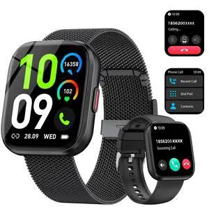 Smart Watches for Men Answer/Make Calls, 1.85'' Fitness Watch with Heart Rate/Sleep Tracker, Activity Tracker, Pedometer, Voice Control, Waterproof Smart Watch for Android iPhone (2 Straps) Smart Watches for Men Answer/Make Calls, 1.85'' Fitness Watch with Heart Rate/Sleep Tracker, Activity Tracker, Pedometer, Voice Control, Waterproof Smart Watch for Android iPhone (2 Straps)