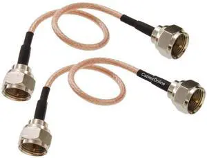 CablesOnline, 2-Pack 6-inches Slim Coax 75-ohm RG179 with F-Type Connectors TV, Satellite & Antenna Cable, SI-FF100-2 CablesOnline, 2-Pack 6-inches Slim Coax 75-ohm RG179 with F-Type Connectors TV, Satellite & Antenna Cable, SI-FF100-2