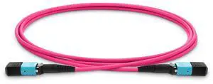 MPO to MPO Fiber Patch Cable,12 Fibers Female, 40G/100G/200G/400G, OM4 50/125 Multimode Standard Loss Trunk Cable, Type B, Plenum (LSZH) with Random Color(Violet/Aqua) - 7m (23ft) MPO to MPO Fiber Patch Cable,12 Fibers Female, 40G/100G/200G/400G, OM4 50/125 Multimode Standard Loss Trunk Cable, Type B, Plenum (LSZH) with Random Color(Violet/Aqua) - 7m (23ft)