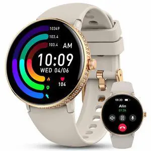 38mm AMOLED Smart Watches Fitness Tracker for Women Men Compatible with Android iPhone, Fit Watch with Step Counter, Sleep & Calorie Monitor, 110+ Sports, IP68 Waterproof, Bluetooth calls (Gray) 38mm AMOLED Smart Watches Fitness Tracker for Women Men Compatible with Android iPhone, Fit Watch with Step Counter, Sleep & Calorie Monitor, 110+ Sports, IP68 Waterproof, Bluetooth calls (Gray)