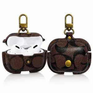Leather Case for AirPods Pro 3, Vintage Printed Cover with Metal Buckle(B) | Printed leather Metal buckle Snapbutton flip Shockabsorbing & dropproof Precise charging cutouts Leather Case for AirPods Pro 3, Vintage Printed Cover with Metal Buckle(B) | Printed leather Metal buckle Snapbutton flip Shockabsorbing & dropproof Precise charging cutouts