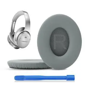 Replacement Ear Pads for Bose QC35 & QC35ii Headphone, Grey | Compatible with Bose QuietComfort 35, QuietComfort 35II, QC45, QC Headphones Replacement Ear Pads for Bose QC35 & QC35ii Headphone, Grey | Compatible with Bose QuietComfort 35, QuietComfort 35II, QC45, QC Headphones