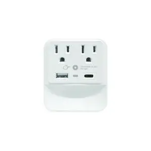 2 Outlet Extender with 1 USB-A & 1 USB-C with White Led Light - Multi Plug Outlet with 300 Joules Surge Protector - Multipurpose USB Outlet with 2.4A Fast Charging (White) 2 Outlet Extender with 1 USB-A & 1 USB-C with White Led Light - Multi Plug Outlet with 300 Joules Surge Protector - Multipurpose USB Outlet with 2.4A Fast Charging (White)