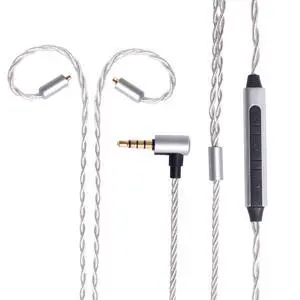 Earphone Upgrade Cable,MMCX Earbuds Replacement Cord,4 Cores OFC Silver Plated Earphones Audio Adapter with Mic for Shure SE215 SE315 SE535 (mmcx,Sliver,Mic) Earphone Upgrade Cable,MMCX Earbuds Replacement Cord,4 Cores OFC Silver Plated Earphones Audio Adapter with Mic for Shure SE215 SE315 SE535 (mmcx,Sliver,Mic)