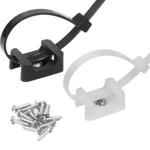 75 Pcs Cable Zip Ties Base Saddle Type Mounts with 6 Inch & 0.19 Inch Cable Ties and Stainless steel Screw, Anchor Wire Cable Clips Organizer Holders Clamps fasteners (Black/White) 75 Pcs Cable Zip Ties Base Saddle Type Mounts with 6 Inch & 0.19 Inch Cable Ties and Stainless steel Screw, Anchor Wire Cable Clips Organizer Holders Clamps fasteners (Black/White)