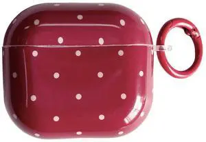 White Polka Dot Red Case with Lock for Airpods 4 Gen,Vintage Aesthetic Pattern Stylish Luxury Trendy Retro Girls Women Protective Cover for Airpod 4th Genetation White Polka Dot Red Case with Lock for Airpods 4 Gen,Vintage Aesthetic Pattern Stylish Luxury Trendy Retro Girls Women Protective Cover for Airpod 4th Genetation