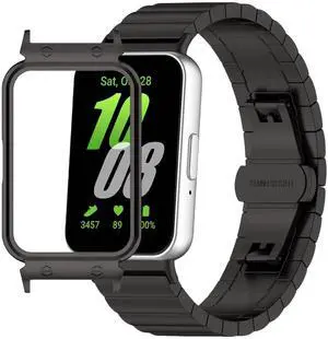 Metal Strap Compatible with Samsung Galaxy Fit 3 SM-R390, Thin Light Stainless Steel Band with Buckle Protective Cover for Galaxy Fit 3 Metal Strap Compatible with Samsung Galaxy Fit 3 SM-R390, Thin Light Stainless Steel Band with Buckle Protective Cover for Galaxy Fit 3