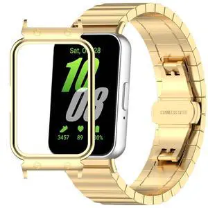 Metal Strap Compatible with Samsung Galaxy Fit 3 SM-R390, Thin Light Stainless Steel Band with Buckle Protective Cover for Galaxy Fit 3 Metal Strap Compatible with Samsung Galaxy Fit 3 SM-R390, Thin Light Stainless Steel Band with Buckle Protective Cover for Galaxy Fit 3