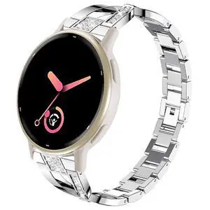 Compatible for Garmin Vivoactive 6/Vivoactive 5/3/3 Music Band, 20mm Metal Bling Jewelry Rhinestone Strap Wristband for Venu Sq 2/Venu 2 Plus/Approach S50/Forerunner 158/165/245/570 42mm Compatible for Garmin Vivoactive 6/Vivoactive 5/3/3 Music Band, 20mm Metal Bling Jewelry Rhinestone Strap Wristband for Venu Sq 2/Venu 2 Plus/Approach S50/Forerunner 158/165/245/570 42mm