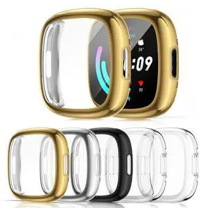 5-Pack TPU Case for Fitbit Sense 2/Versa 4, Multi-Color | All-Around TPU Screen Protector Bumper Cover, Anti-Scratch, Slim Protective Shell, For Men Women 5-Pack TPU Case for Fitbit Sense 2/Versa 4, Multi-Color | All-Around TPU Screen Protector Bumper Cover, Anti-Scratch, Slim Protective Shell, For Men Women