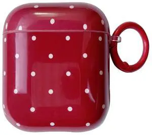 White Polka Dot Red Case with Lock for Airpods 1/2 Gen,Vintage Aesthetic Pattern Stylish Luxury Trendy Retro Girls Women Protective Cover for Airpod 1st 2nd Genetation White Polka Dot Red Case with Lock for Airpods 1/2 Gen,Vintage Aesthetic Pattern Stylish Luxury Trendy Retro Girls Women Protective Cover for Airpod 1st 2nd Genetation