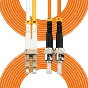 65FT LC to ST Fiber Patch Cable OM1, Multimode Duplex Jumper Cord | Long-reach solution for cross-room networking. Bridge LC SFP to legacy ST devices. Low loss, LSZH Orange for Enterprise IT 65FT LC to ST Fiber Patch Cable OM1, Multimode Duplex Jumper Cord | Long-reach solution for cross-room networking. Bridge LC SFP to legacy ST devices. Low loss, LSZH Orange for Enterprise IT