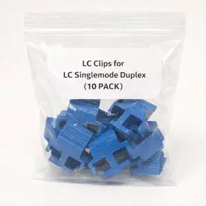 LC Clips for LC Singlemode Duplex Connector Clips 10 Pack Blue for Fiber Optic Cable LC Clips for LC Singlemode Duplex Connector Clips 10 Pack Blue for Fiber Optic Cable
