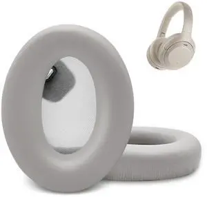 Ear Pads Replacement for Sony WH-1000XM4 - Silver Earpads for Sony WH1000XM4 Noise Canceling Wireless Headphones, Premium Protein Leather (Silver) Ear Pads Replacement for Sony WH-1000XM4 - Silver Earpads for Sony WH1000XM4 Noise Canceling Wireless Headphones, Premium Protein Leather (Silver)