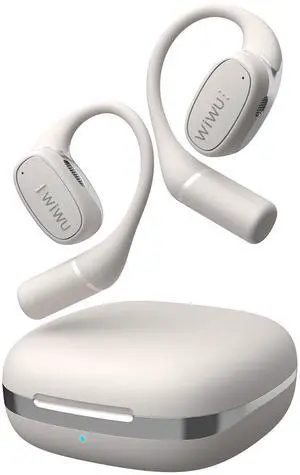Open Ear Headphones,ENC Wireless Earbuds with 2 Mics,AI Clear Calls,Comfort Ear Hooks Stereo Sound Sport Bluetooth Earbuds for Gym,Touch Control,Compatible with iPhone and Android Beige Open Ear Headphones,ENC Wireless Earbuds with 2 Mics,AI Clear Calls,Comfort Ear Hooks Stereo Sound Sport Bluetooth Earbuds for Gym,Touch Control,Compatible with iPhone and Android Beige