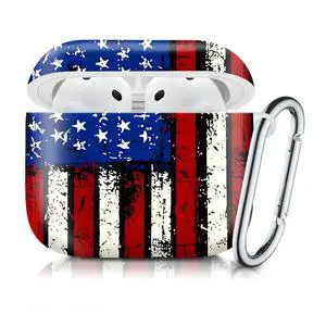 Case Compatible with AirPod 4th Generation 2024,Shockproof Protective Case Cover with Keychain for Women Men,Wireless Accessorie Charging Cases for Airpod 4th - Retro Flag Case Compatible with AirPod 4th Generation 2024,Shockproof Protective Case Cover with Keychain for Women Men,Wireless Accessorie Charging Cases for Airpod 4th - Retro Flag
