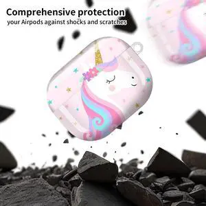 Compatible with AirPod Pro 3 Case, Cute Hard TPU Protective Cover with Keychain, Shockproof Design Case for Women & Girls,Cute Unicorn Compatible with AirPod Pro 3 Case, Cute Hard TPU Protective Cover with Keychain, Shockproof Design Case for Women & Girls,Cute Unicorn