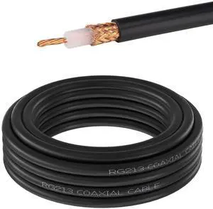 RG213 Coaxial Cable Bulk 15FT, 50 Ohm Low Loss RG-213 Coax Cable | Bare Copper Stranded Center Conductor & Braid, Pro-Grade Wire for CB Ham Radio, Antenna Extension, DIY Connector Installation RG213 Coaxial Cable Bulk 15FT, 50 Ohm Low Loss RG-213 Coax Cable | Bare Copper Stranded Center Conductor & Braid, Pro-Grade Wire for CB Ham Radio, Antenna Extension, DIY Connector Installation