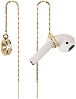 Anti-Lost Earrings Wireless Earphone Holder chain strap Compatible for Airpods pro 2 1 & Airpods 1 2 3 (Gold Zircon Round) Anti-Lost Earrings Wireless Earphone Holder chain strap Compatible for Airpods pro 2 1 & Airpods 1 2 3 (Gold Zircon Round)