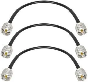 RG8x Jumper Cable 1ft,3 Pack CB Coax Cable PL259 UHF Connector 50 ohm Low Loss for Ham Radio,Antenna Analyzer,Dummy Load,SWR Meter RG8x Jumper Cable 1ft,3 Pack CB Coax Cable PL259 UHF Connector 50 ohm Low Loss for Ham Radio,Antenna Analyzer,Dummy Load,SWR Meter