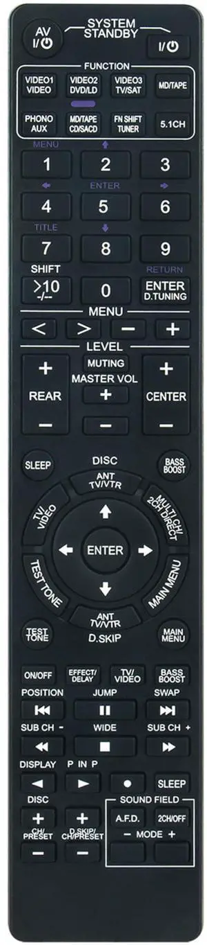 RM-U303 RM-U305 Replace Remote Control fit for Sony AV System FM Stereo | FM-AM Receiver STR-SE391 STR-DE345 STR-DE335 STR-DE675 STR-DE575 STR-DE475 STR-K502P STR-K502 HT-DDW830 HT-5100D DAV-L8100 RM-U303 RM-U305 Replace Remote Control fit for Sony AV System FM Stereo | FM-AM Receiver STR-SE391 STR-DE345 STR-DE335 STR-DE675 STR-DE575 STR-DE475 STR-K502P STR-K502 HT-DDW830 HT-5100D DAV-L8100