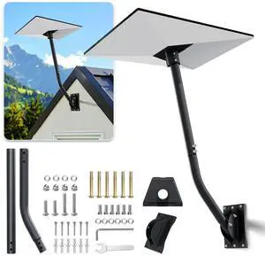 TNP Pole Mount Kit for Starlink Gen 3, 30-Inch Adjustable Roof/Wall Bracket | Roof and Wall Mounting Kit with Reversible Arm for Deep Eaves; Includes Aluminum Dish Adapter, Bases, Fasteners, and Tools TNP Pole Mount Kit for Starlink Gen 3, 30-Inch Adjustable Roof/Wall Bracket | Roof and Wall Mounting Kit with Reversible Arm for Deep Eaves; Includes Aluminum Dish Adapter, Bases, Fasteners, and Tools
