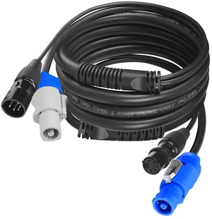 5 Pin DMX & Power Combo Link Cable 25 ft, 14AWG True DMX512 Signal, 116 Optimized Impedance, Power and Data in One Cable, Fixture Linking 5 Pin DMX & Power Combo Link Cable 25 ft, 14AWG True DMX512 Signal, 116 Optimized Impedance, Power and Data in One Cable, Fixture Linking