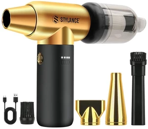 Compressed Air Duster,110000RPM Electric Air Duster, Mini Blower Jet Dry Blower for Computer, Keyboard, Car, Home, Outdoor Cleaning, Type-C (Gold) Compressed Air Duster,110000RPM Electric Air Duster, Mini Blower Jet Dry Blower for Computer, Keyboard, Car, Home, Outdoor Cleaning, Type-C (Gold)