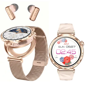 Smart Watch with Earbuds,1.43" AMOLED Screen,2 in 1 Smart Watches for Women,Waterproof Fitness Tracker Watch with Wireless Earphone Compatible for Android iOS with Sports Monitor Sleep Smart Watch with Earbuds,1.43" AMOLED Screen,2 in 1 Smart Watches for Women,Waterproof Fitness Tracker Watch with Wireless Earphone Compatible for Android iOS with Sports Monitor Sleep