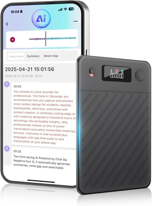 AI Voice Recorder,64GB Note Voice Recorder with Real-Time Transcribe & Summarize & Translation Powered by ChatGPT, Digital Recorder Translator Device with App Control for Lectures, Meetings, Calls AI Voice Recorder,64GB Note Voice Recorder with Real-Time Transcribe & Summarize & Translation Powered by ChatGPT, Digital Recorder Translator Device with App Control for Lectures, Meetings, Calls