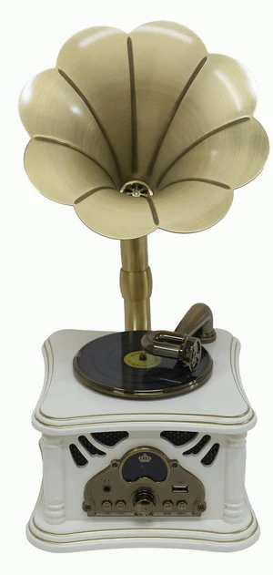 White Vintage Gramophone Recorder, Decorative Turntable with BT/USB Headphone Connection, HiFi, Handcrafted by Pure OakGreat for Music Player, Home Decor, Retro Collection/Classic Gift (RT-135) White Vintage Gramophone Recorder, Decorative Turntable with BT/USB Headphone Connection, HiFi, Handcrafted by Pure OakGreat for Music Player, Home Decor, Retro Collection/Classic Gift (RT-135)