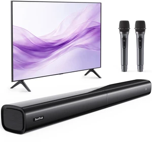 Suntrok Sound Bar for TV,Surround Home Theater Speaker with 2 Wireless Mics Center-Channel Speaker with Bluetooth 5.3/HDMI ARC/OPT/AUX/USB for PC/Projector, 3 Sound Modes for Movie/Family Party Suntrok Sound Bar for TV,Surround Home Theater Speaker with 2 Wireless Mics Center-Channel Speaker with Bluetooth 5.3/HDMI ARC/OPT/AUX/USB for PC/Projector, 3 Sound Modes for Movie/Family Party