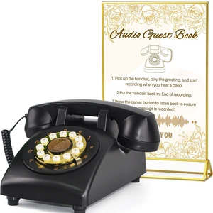 Audio Guest Book Wedding Phone,32GB MemoryBlack signB Customized Audio Messages, Volume Adjustable, with Message Replay Feature, Suitable for All Kinds of Party Audio Guest Book Wedding Phone,32GB MemoryBlack signB Customized Audio Messages, Volume Adjustable, with Message Replay Feature, Suitable for All Kinds of Party