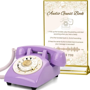 Audio Guest Book Wedding Phone,32GB Memory,Purple signB Customized Audio Messages, Volume Adjustable, with Message Replay Feature, Suitable for All Kinds of Party Audio Guest Book Wedding Phone,32GB Memory,Purple signB Customized Audio Messages, Volume Adjustable, with Message Replay Feature, Suitable for All Kinds of Party