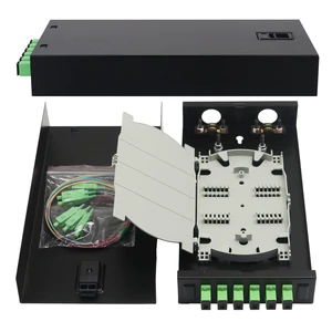 2-Pack SC-APC 6 Simplex 6 Port Wall Mount Fiber Enclosure with Splice Tray Singlemode SC-APC Kit (Includes 1.2 Meter Pigtail and Fiber Coupler) 2-Pack SC-APC 6 Simplex 6 Port Wall Mount Fiber Enclosure with Splice Tray Singlemode SC-APC Kit (Includes 1.2 Meter Pigtail and Fiber Coupler)