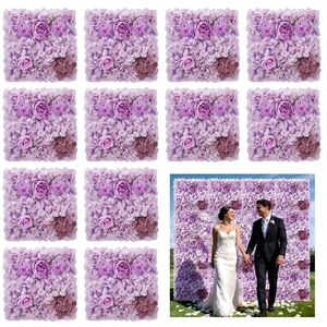 Purple Flower Wall Backdrop 12-Pack Rose Wall Panels 15×15 Inch Silk Flower Wedding Backdrop 3D Artificial Floral Backdrop for Birthday Party Home Event Photography Background Purple Flower Wall Backdrop 12-Pack Rose Wall Panels 15×15 Inch Silk Flower Wedding Backdrop 3D Artificial Floral Backdrop for Birthday Party Home Event Photography Background